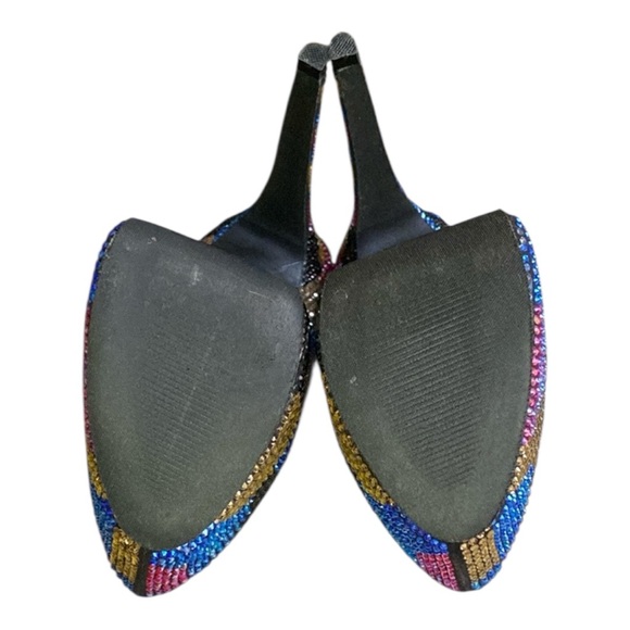 Steve Madden Blue and Pink Beaded Platform Heels - Picture 4 of 5